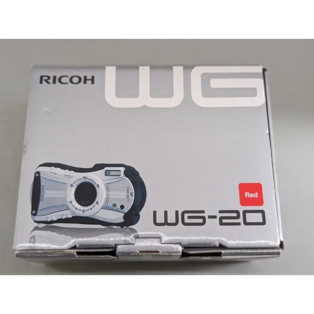 RICOH WG-20 Red 14 Megapixel Waterproof Shockproof Camera Extra Batteries -0424